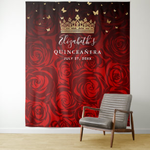 Elegante Quinceanera Foto Backdrop Tapestries Wandteppich