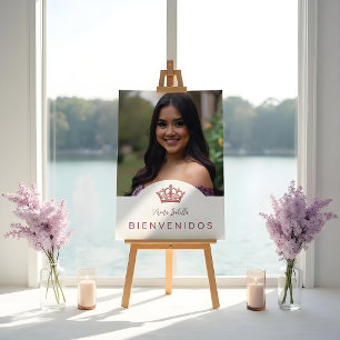 Elegante Quinceañera Prinzessin Tiara Krone Spanis Poster