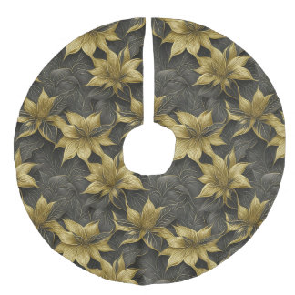 Elegante Radiance Poinsettia Leinenimitat Weihnachtsbaumdecke