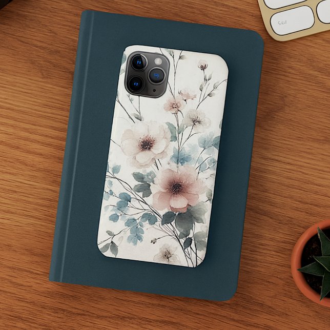 Elegante, raffinierte, delikate Blume mit Wasserfa iPhone Hülle (Von Creator hochgeladen)
