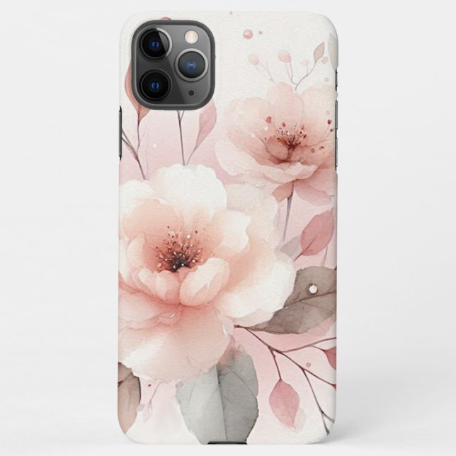 Elegante, raffinierte, delikate Blume mit Wasserfa iPhone Hülle (Rückseite)