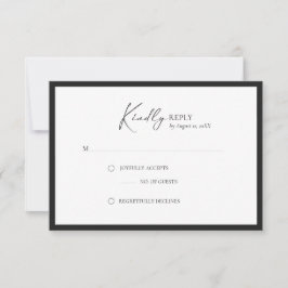 Elegante Rahmen Moderne Antwortkarte RSVP Karte