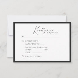 Elegante Rahmen Moderne Antwortkarte RSVP Karte