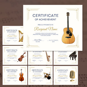 Elegante Rahmen Musik Kurs Gitarre Auszeichnungsur
