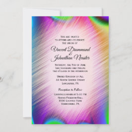 Elegante Rainbow Colors Hochzeiten Einladung