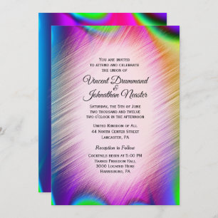 Elegante Rainbow Colors Hochzeiten Einladung