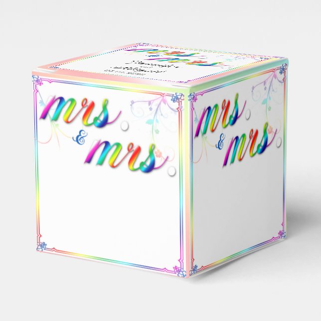 Elegante Rainbow Floral Gastgeschenk Hochzeit Box Geschenkschachtel (Vorderseite)