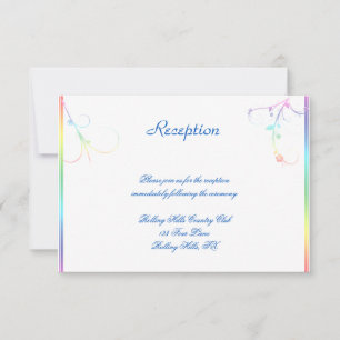 Elegante Rainbow Floral Gay Wedding Reception Einladung