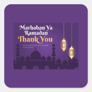 Elegante Ramadan-Grüße - Gold Ramadan Kareem Quadratischer Aufkleber
