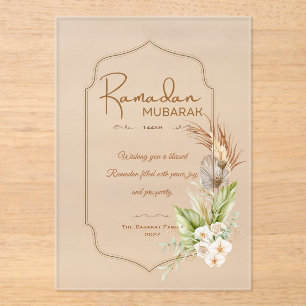 Elegante Ramadan Mubarak-Frost-Grußkarte Acryleinladungen