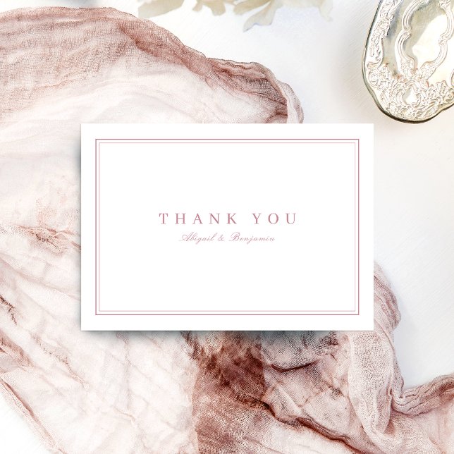 Elegante Ränder dusty rose minimalist danke (Elegant borders dusty rose minimalist thank you)