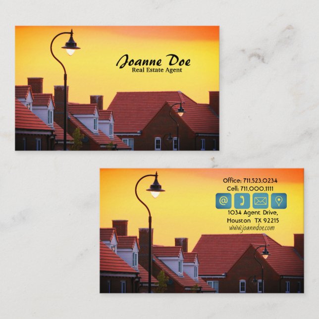 Elegante Real Anwesen Agent Houses Business Card Visitenkarte (Vorne/Hinten)