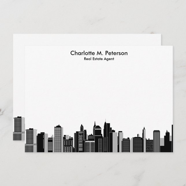 Elegante Real Anwesen Agent Realtors Mitteilungskarte (Vorne/Hinten)