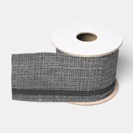Elegante realistische Burlap Rustic Graukohle Ripsband