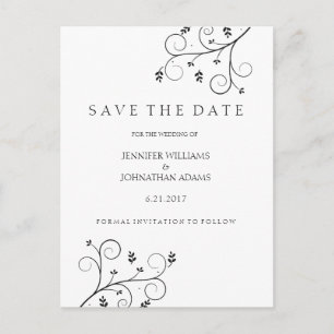Elegante Rebe-Save the Date Karten