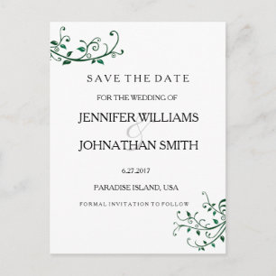 Elegante Rebe-Save the Date Karten