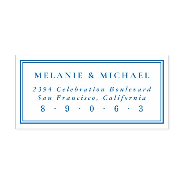 Elegante rechteckige Hochzeitsstimmung - Rücksende Permastempel (Design)