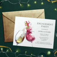 Elegante Red and White Wine Dance Engagement Party