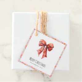 Elegante Red Bow Coquette Minimalistische Weihnach Geschenkanhänger