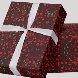Elegante Red Burgundy Circles Weihnachten Geschenkpapier
