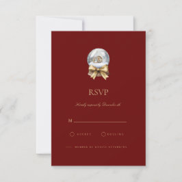 Elegante Red Christmas Decor RSVP Card