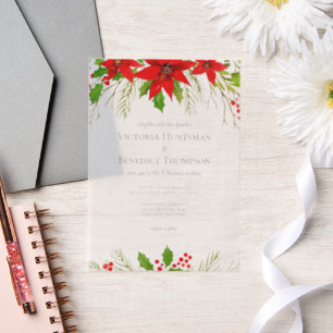 Elegante Red Christmas Poinsettia Floral Wedding