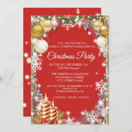 Elegante Red Corporate Weihnachtsfeier Einladung