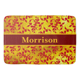 Elegante Red Damask und Gold Textur Badematte