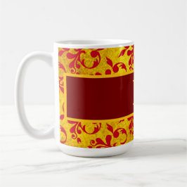 Elegante Red Damask und Gold Textur Kaffeetasse