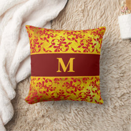 Elegante Red Damask und Gold Textur Kissen