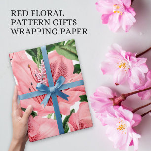 Elegante Red Floral Business Packaging Geschenkpapier