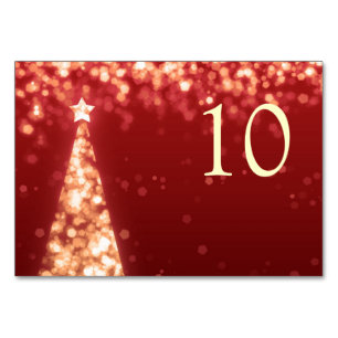 Elegante Red Gold Christmas Tischnummer
