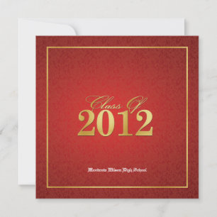 Elegante Red & Gold Class of 2012 Ankündigungen