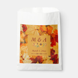 Elegante Red Gold Herbst Blätter Hochzeitsgeschenk Geschenktütchen