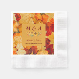 Elegante Red Gold Herbst Leaves Wedding Napkins Serviette