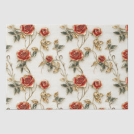 Elegante Red Gold Vintage Rose Seidenpapier