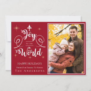 Elegante Red Joy zum World Family Foto Feiertagskarte