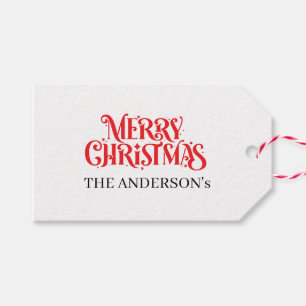 Elegante Red Merry Christmas Personalisiertes Gesc Geschenkanhänger