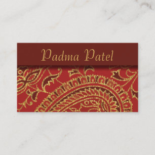 Elegante Red Paisley Beruflich Business Card Visitenkarte
