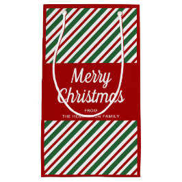 Elegante Red Stripes Frohe Weihnachten Kleine Geschenktüte