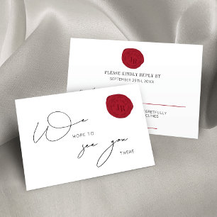 Elegante Red Wax Briefmarke Company Event RSVP Car Karte