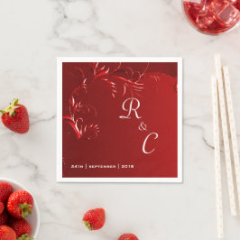 Elegante Red Wedding Reception Serviette
