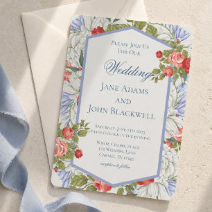 Elegante Red White and Blue Patriotic Wedding Einladung