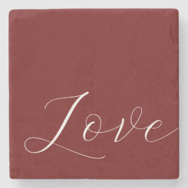 Elegante Red White Liebe Steinuntersetzer