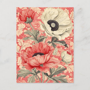 Elegante Red White Poppies Postkarte