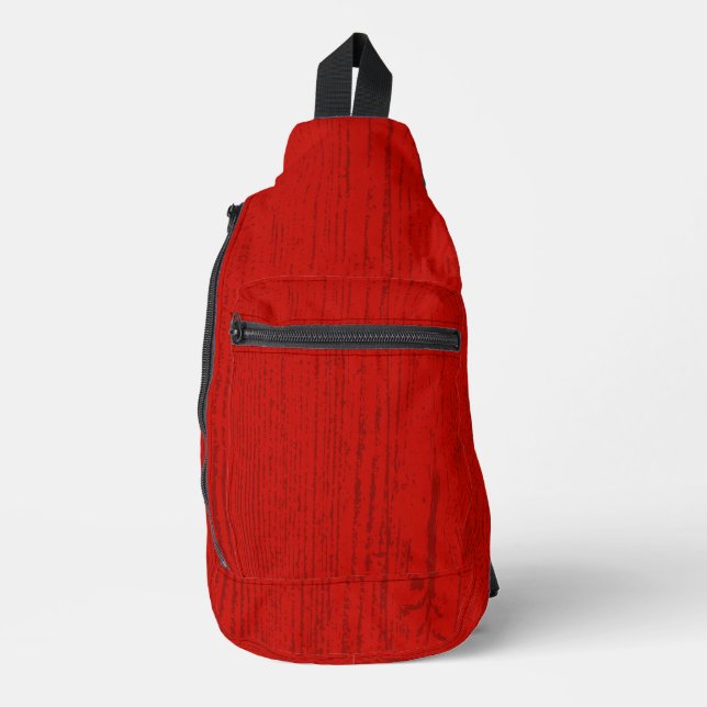 Elegante Red Wood Grain Sling Bag (Vorderseite)