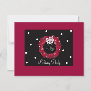 Elegante Red Wreath Party Einladung