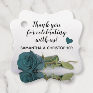 Elegante Reflektion Aquamarine Rose Hochzeit Viele Geschenkanhänger