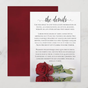 Elegante Reflektion der Rote Rose bei Hochzeiten D Begleitkarte