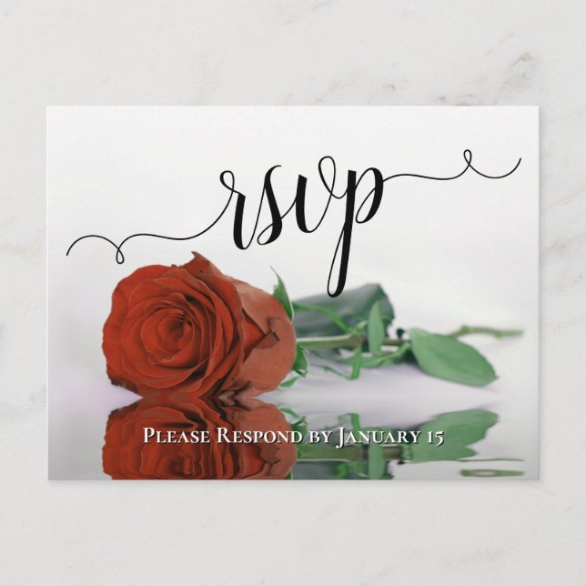 Elegante Reflektion rostfarbener Rose Hochzeit RSV Postkarte (Vorderseite)